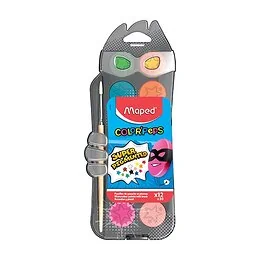 Boîte de 12 pastilles de gouache 30mm Color'peps Maped 