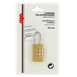 Cadenas laiton combinaison 3 chiffres 28 mm
