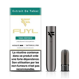 Starter Kit cigarette électronique Extrait de tabac - tabac mentholé 18mg Fuyl