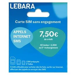 Lebara Carte SIM 5+2,50 €