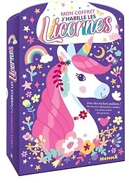 Mon coffret J'habille les licornes - Avec des stickers pailletés ! Des licornes silhouettées à habiller, un carnet créatif, des pochoirs