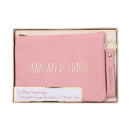 Coffret pochette + porte-clés Message
