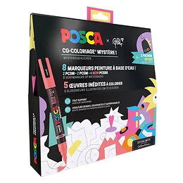 Pack 8 maqueurs coloriages Mystères Posca