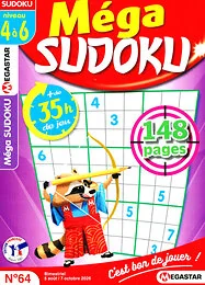 Magazine Mega sudoku, numéro 64, du 05/08/2026