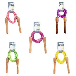 Corde à sauter rose manches bois Modèle Aléatoire