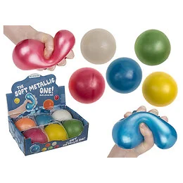 Squishy Balle antistress XL Ultra Soft métallique 9 cm Modèle aléatoire