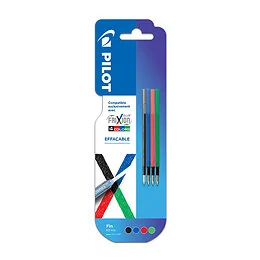 Blister 4 recharges 4 couleurs effaçables Frixion pointe fine Pilot