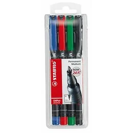 Etui 4 marqueurs permanents Stabilo OHPen