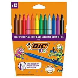 Etui 12 feutres coloriage pointe fine Bic Kids