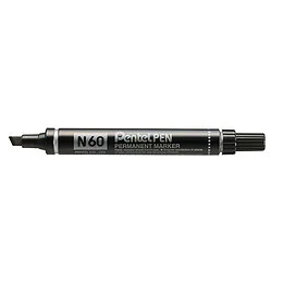 Marqueur n°60 permanent pointe biseautée 3.9/5.7mm noir Pentel