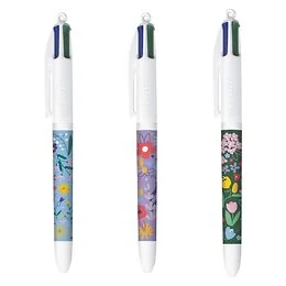 Stylo 4 couleurs Décor printemps Bic Modèle Aléatoire
