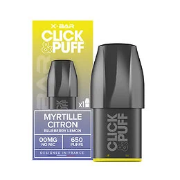 XBAR pod Click and Puff Myrtille citron 10mg