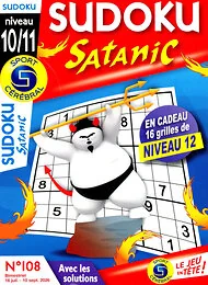Magazine Sudoku satanic, numéro 108, du 16/07/2026