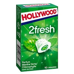 Hollywood 2Fresh menthe verte sans sucres - 10 dragées