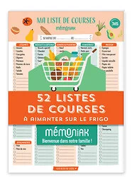 52 listes de courses Mémoniak - bloc aimanté à compléter
