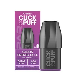 XBAR pod Click and Puff Cassis energy bull 10mg