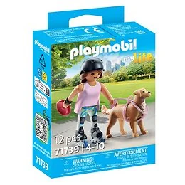 Playmobil 71739 Jeune fille rolleuse avec Retriever