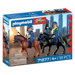 Playmobil 71877 2 policiers cavaliers avec leurs chevaux