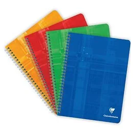 Cahier spirale 100 pages 17 x 22 cm Séyès Clairefontaine Coloris Aléatoire