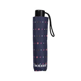 Parapluie 3 sections pois orange 90 cm Isotoner