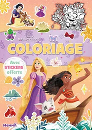 Disney Princesses - Coloriage avec stickers offerts (Raiponce et Vaiana bateau)
