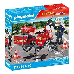 Pompier et moto Playmobil Action Heroes 