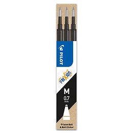 Lot 3 recharges stylo roller noir moyen FriXion Pilot