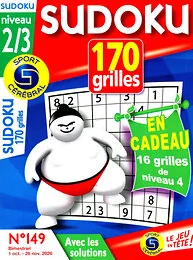 Magazine Sudoku 170 gr 2/3, numéro 149, du 01/10/2026