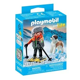 Playmobil 71741 Garçon en raquettes et Saint Bernard