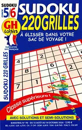 Magazine Sudoku 220 grilles, numéro 98, du 15/08/2026