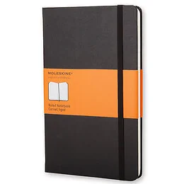 Carnet 192 p. ligné noir rigide 13x21 cm Moleskine 