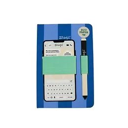 Cahier A5 avec support pour téléphone portable bleu Mr Wonderful