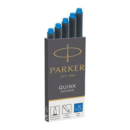 Etui 5 cartouches longues bleu Parker Quink