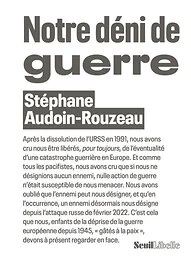 Notre déni de guerre