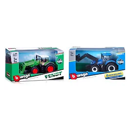Tracteur Fendt ou New Holland + chargeuse à friction Burago Modèle Aléatoire