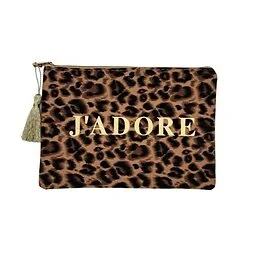 Pochette motif léopard J'adore