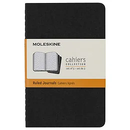 Lot de 3 cahiers format de poche lignés noir 9x14 cm Moleskine