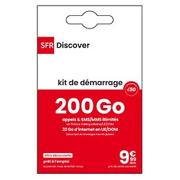 Carte Sim Discover 40 GO SFR