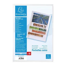 10 pochettes coin 12/100e Exacompta