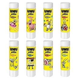 UHU bâton de colle blanche Bob l'Eponge 21 grs - Modèle aléatoire