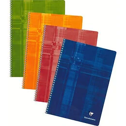 Cahier spirale 100 pages A4 Q.5x5 Clairefontaine Coloris Aléatoire