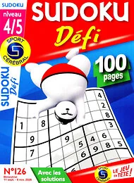 Magazine Sudoku defi, numéro 126, du 11/09/2026