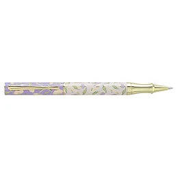 Stylo Roller Flowers Plumo coloris Lila Rose attributs Dorés Enzo Varini
