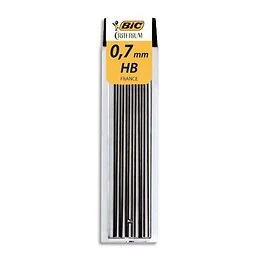 Etui de 12 mines  0,7 mm HB Bic Criterium