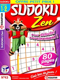Magazine Sudoku zen, numéro 43, du 08/10/2026