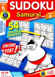 Magazine Sudoku samurai niveau 6, numéro 29, du 12/06/2026