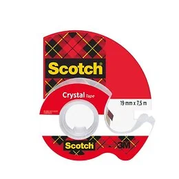 Scotch adhésif Crystal avec dévidoir 7,5 m Scotch