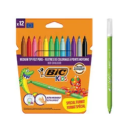 Etui 12 feutres coloriage Bic Kids pointe moyenne