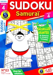 Magazine Sudoku samurai, numéro 123, du 10/09/2026