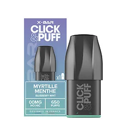 XBAR pod Click and Puff Myrtille menthe 10mg